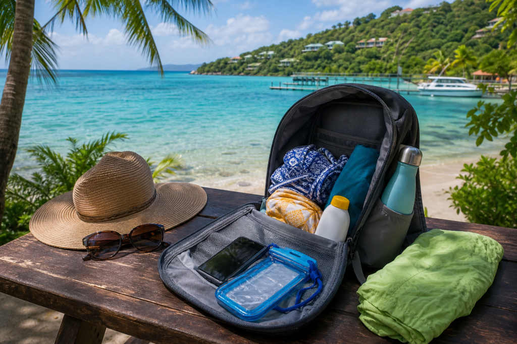 Daypack essentials for a Roatan shore excursion